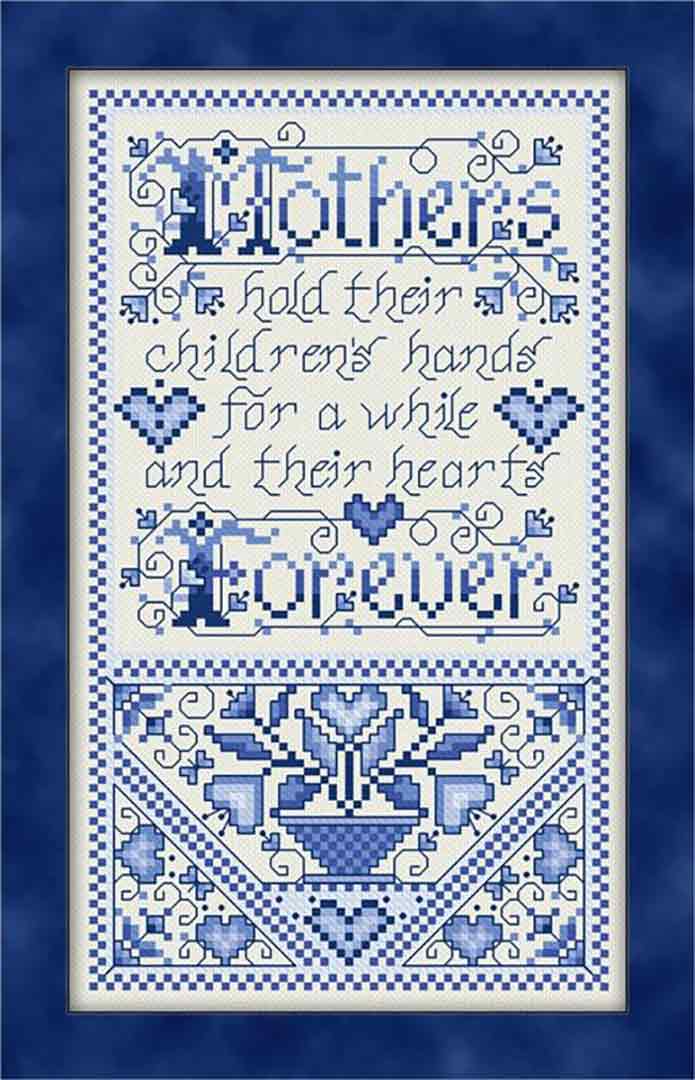 A stitched preview of the counted cross stitch pattern A Mother's Love by Joan A Elliott
