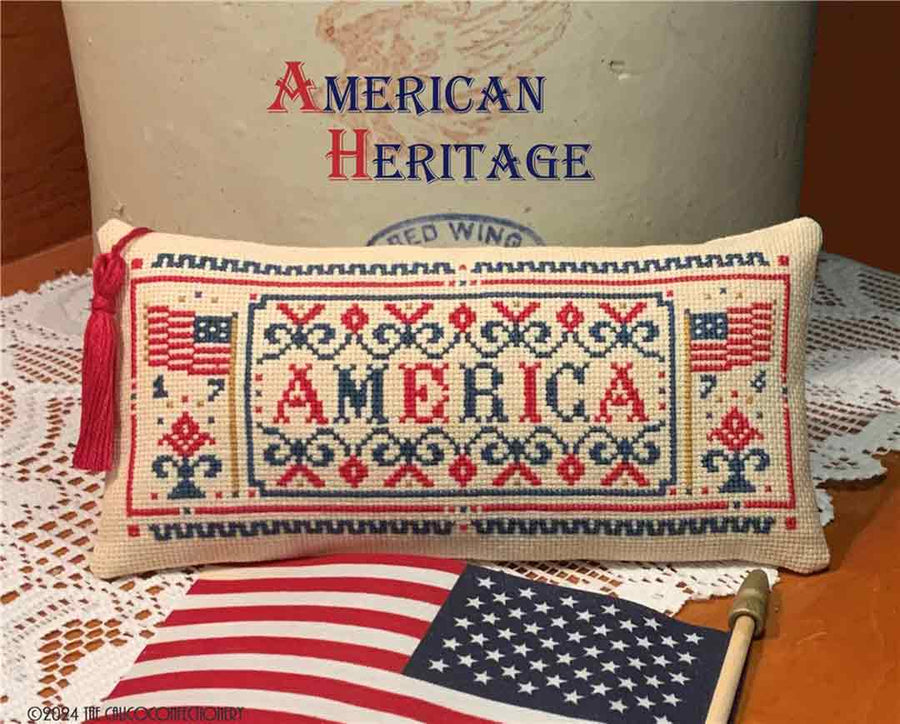 A stitched preview of the counted cross stitch pattern American Heritage by The Calico Confectionery