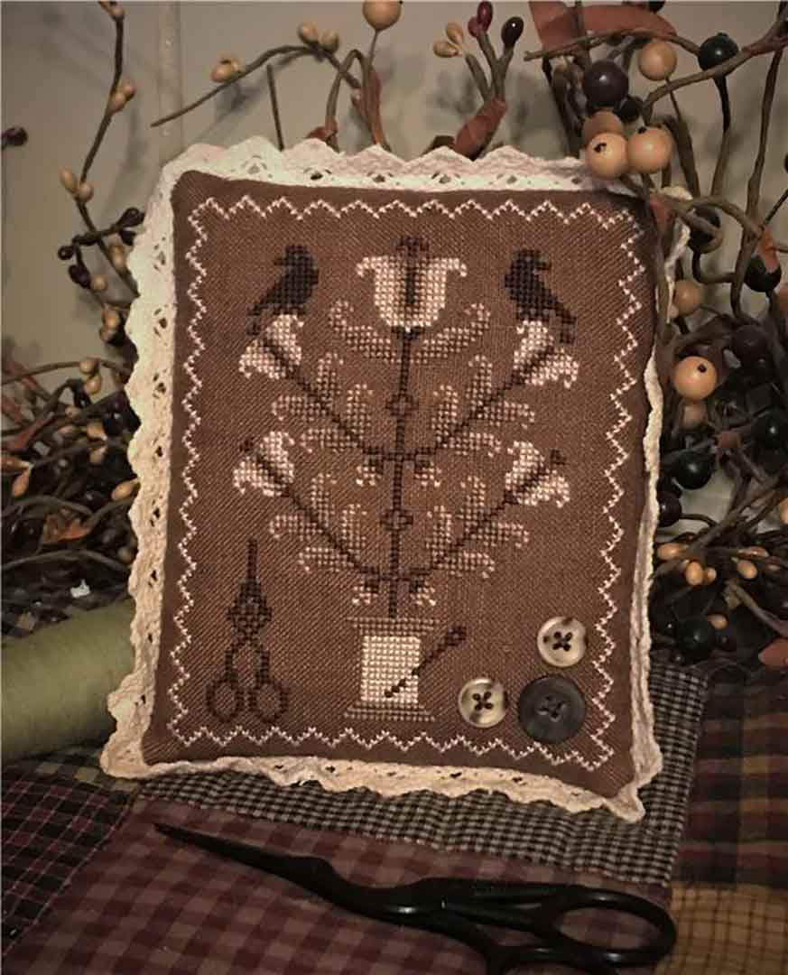 A stitched preview of the counted cross stitch pattern Yesterday's Blooms by The Woolly Ewe