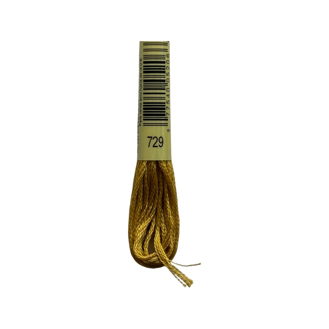 DMC 729: Medium Old Gold (6-strand cotton floss)