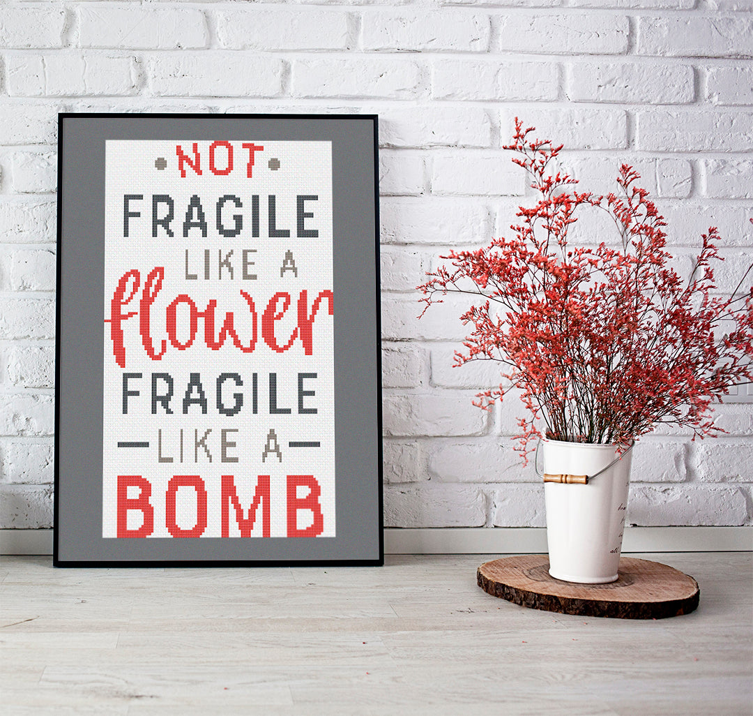 Fragile: Counted Cross Stitch Pattern and Kit