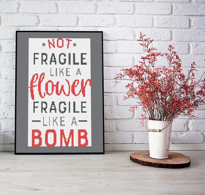 Fragile: Counted Cross Stitch Pattern and Kit
