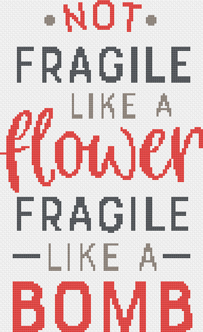 Fragile: Counted Cross Stitch Pattern and Kit