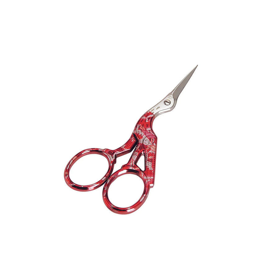 image of red embroidery stork scissors