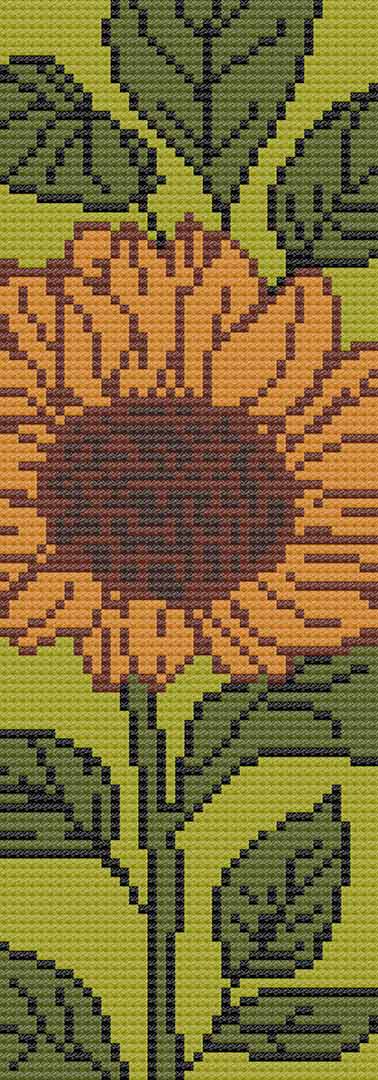 Sunflower Bookmark: Free Printable Counted Cross Stitch Pattern