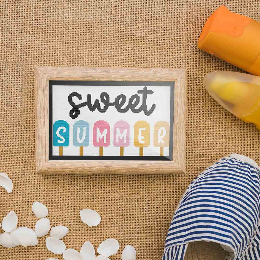 Stitched preview of Sweet Summer Counted Cross Stitch Pattern and Kit