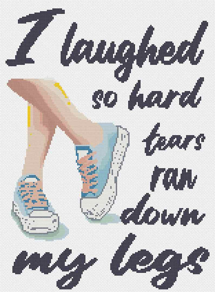Stitched preview of Down My Legs Counted Cross Stitch Pattern and Kit