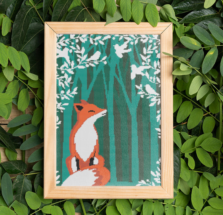 Fox In The Forest: Counted Cross Stitch Pattern and Kit