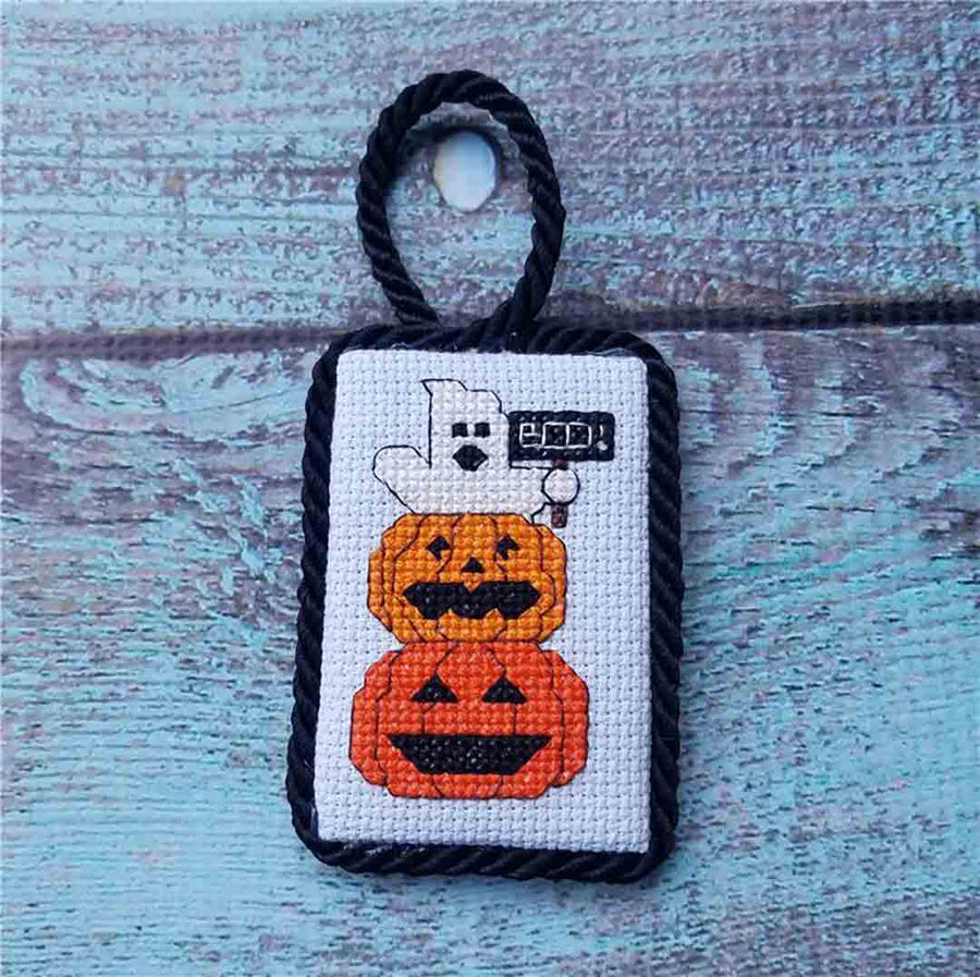 A stitched preview of the counted cross stitch pattern 1, 2...Boo! by KEB Studio Creations
