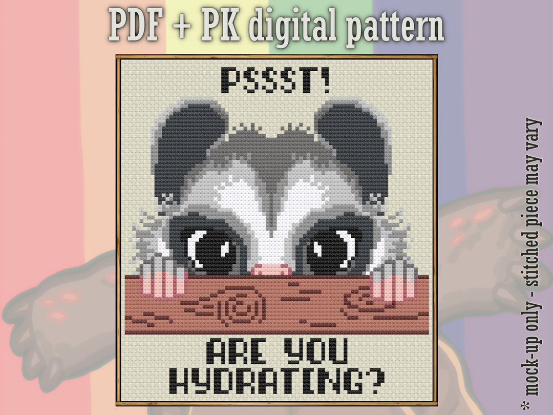 Possumtivity: Hydrate? - Digital PDF Pattern - 1