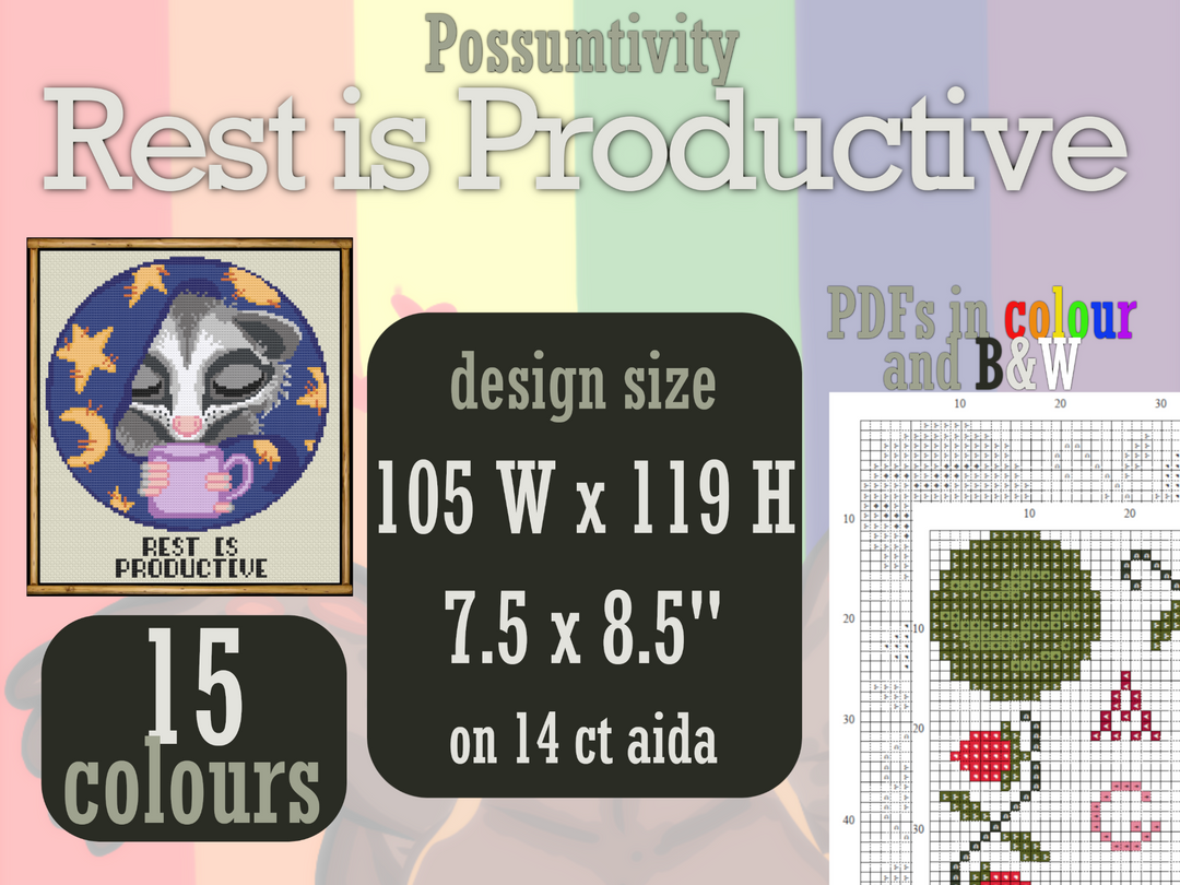 Possumtivity: Rest Is Productive - Digital PDF Pattern - 2