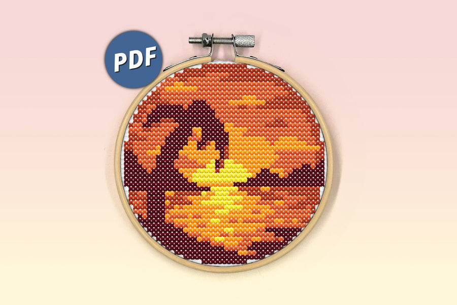 Beach sunset cross stitch pattern - 1