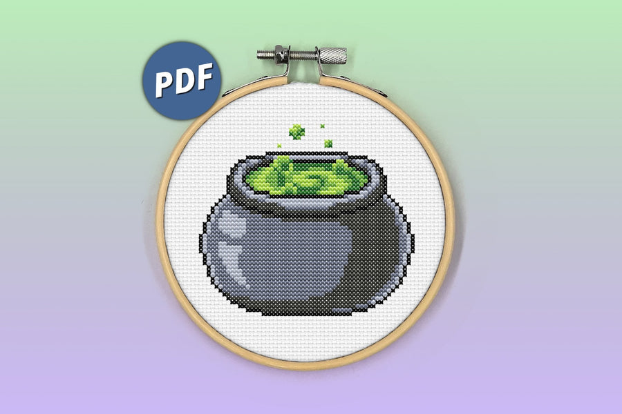 Cauldron cross stitch pattern - 1