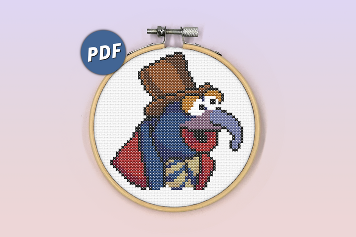 Gonzo Muppet Christmas Carol cross stitch pattern - 1