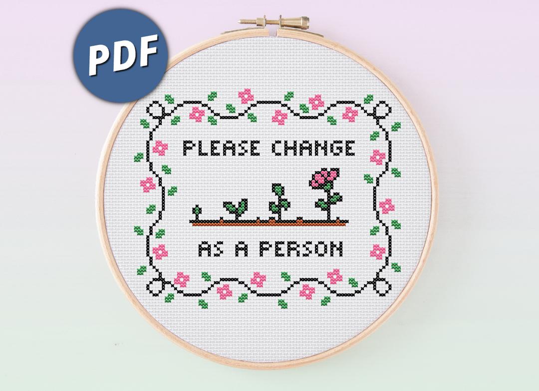 Please change as a person cross stitch pattern - 1