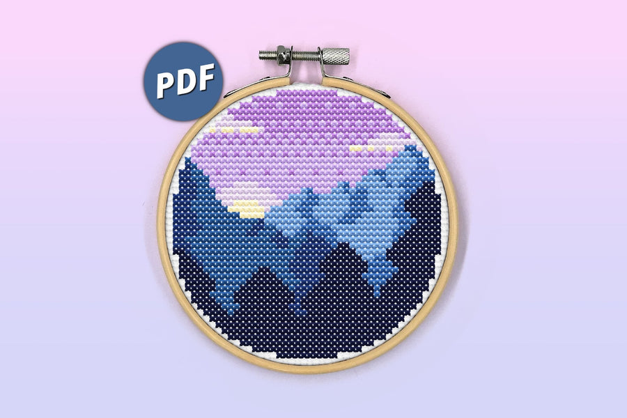 Mountain cross stitch pattern - 1