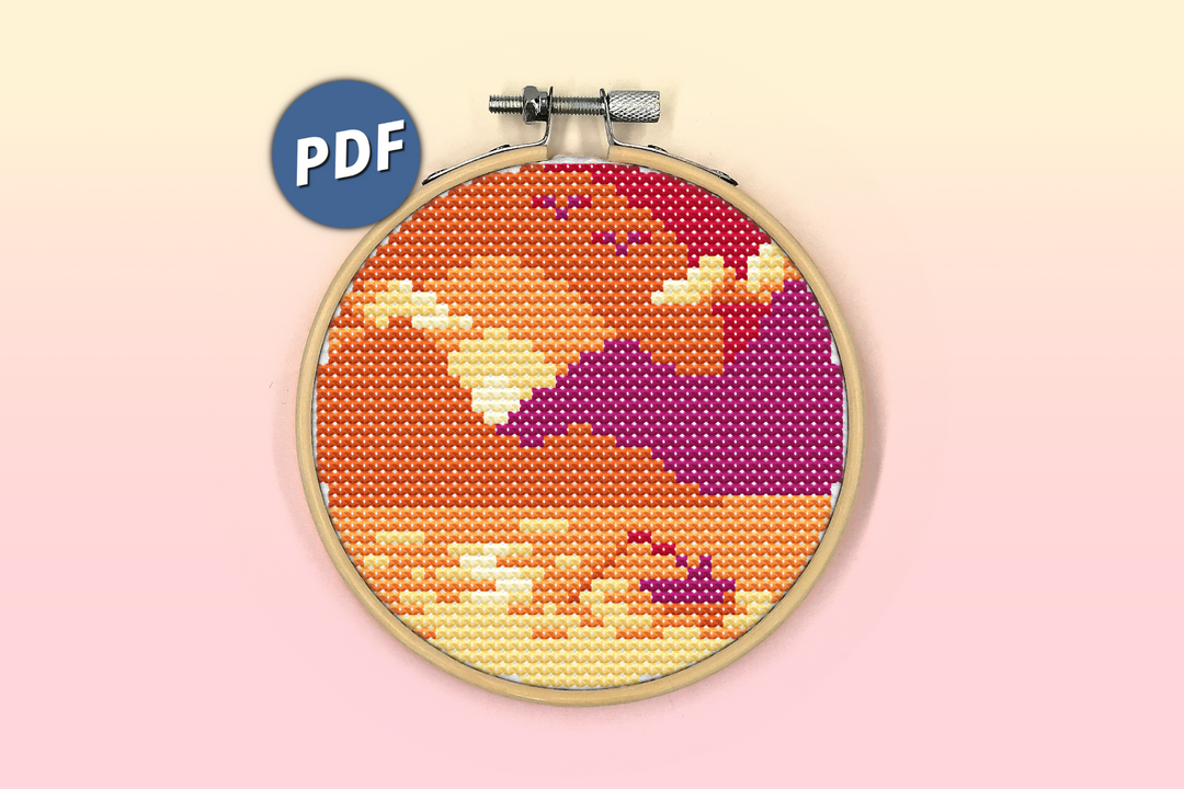 Sunrise fishing cross stitch pattern - 1