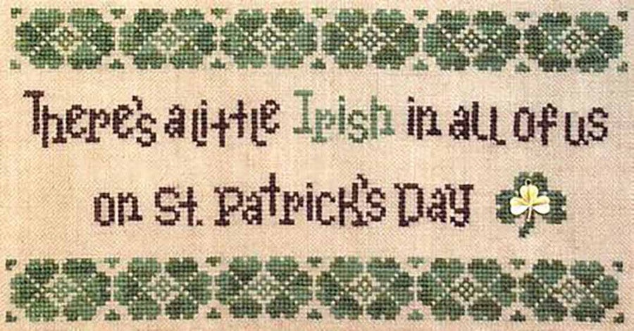 A stitched preview of the counted cross stitch pattern A Little Irish by Janis Lockhart