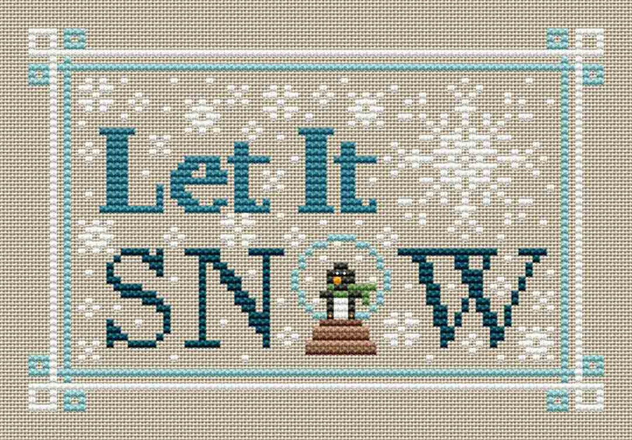 A stitched preview of the counted cross stitch pattern A Type Of Christmas Snow by Erin Elizabeth Designs