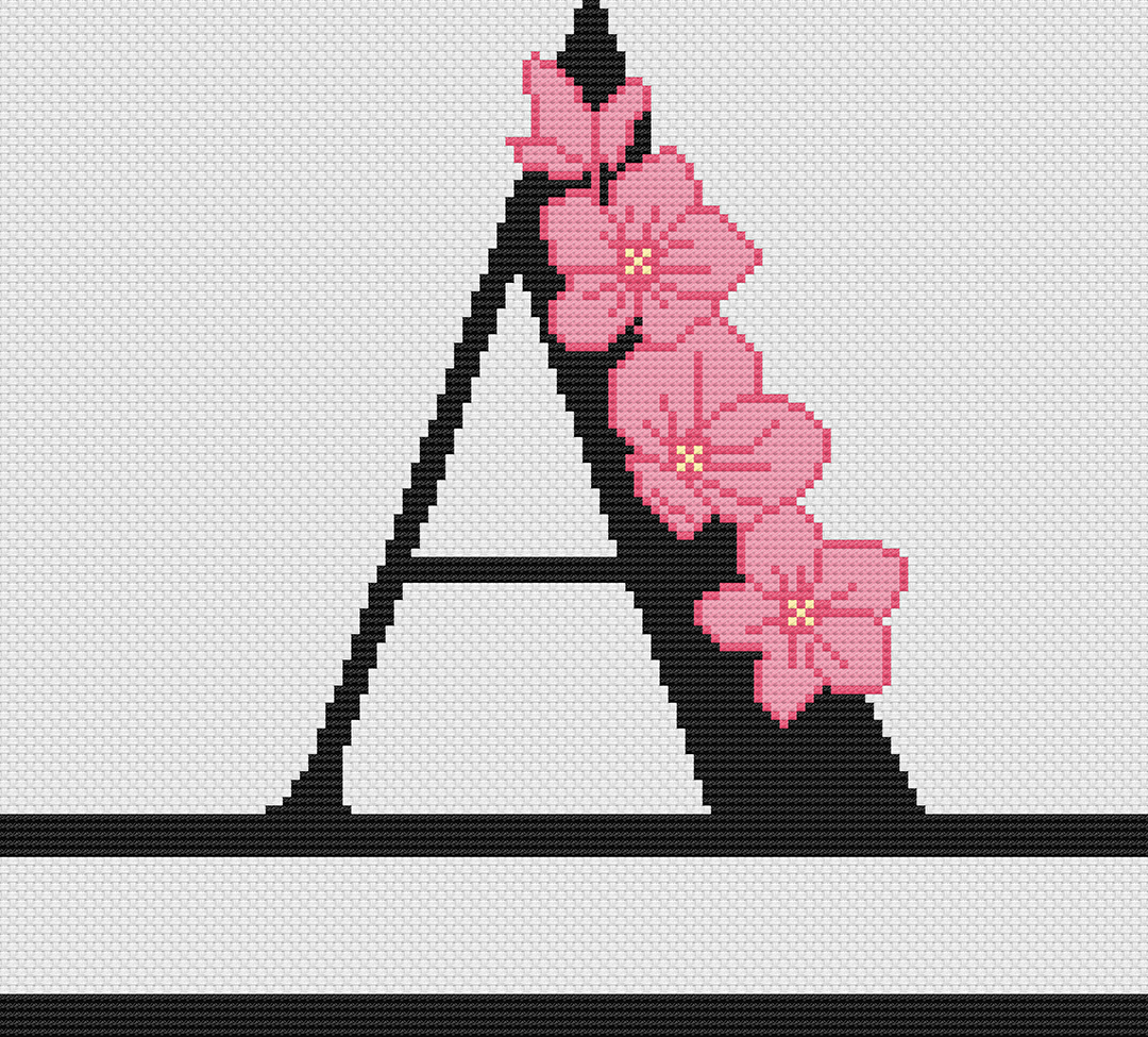 Floral Monograms: Counted Cross Stitch Pattern