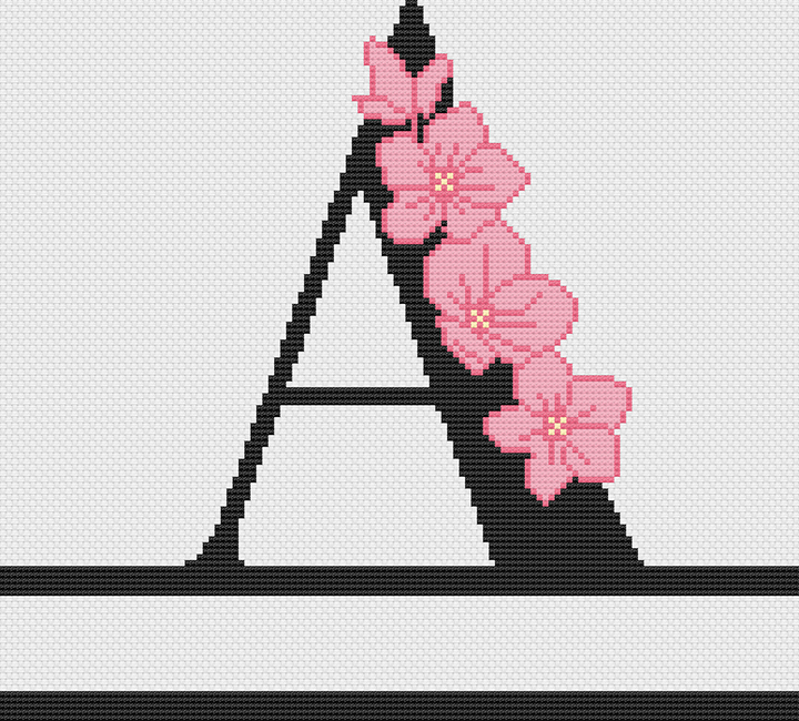 Floral Monograms: Counted Cross Stitch Pattern