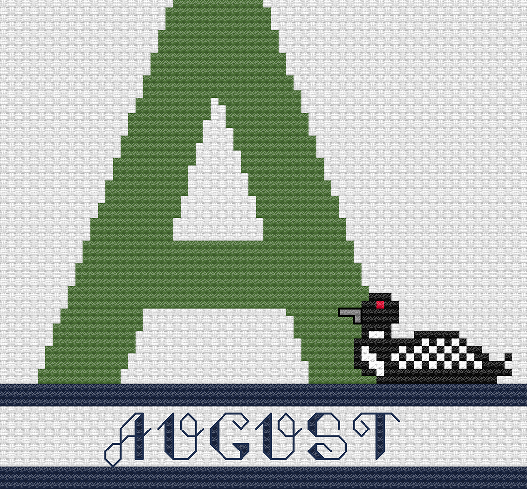 A is for August: Free Printable Counted Cross Stitch Pattern