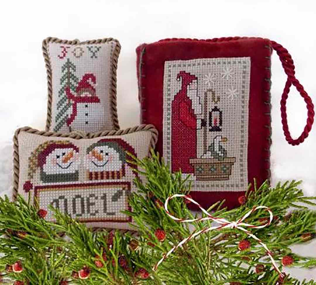 A stitched preview of the counted cross stitch pattern All The Trimmings by Plum Pudding NeedleArt