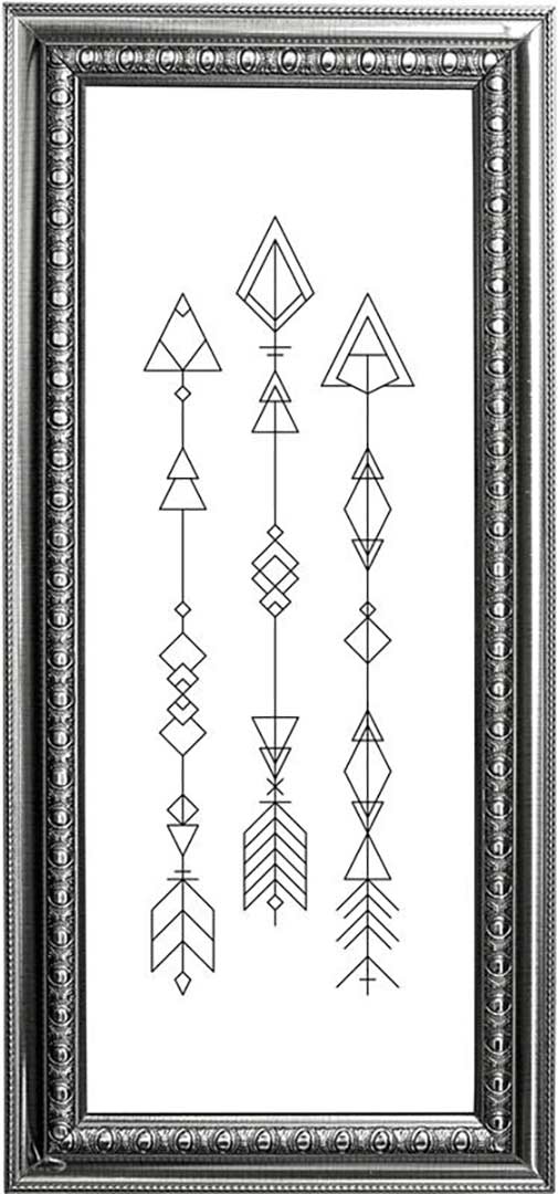 A stitched preview of the blackwork pattern Arrow Series #1 by Chelsea Buns Cross Stitch