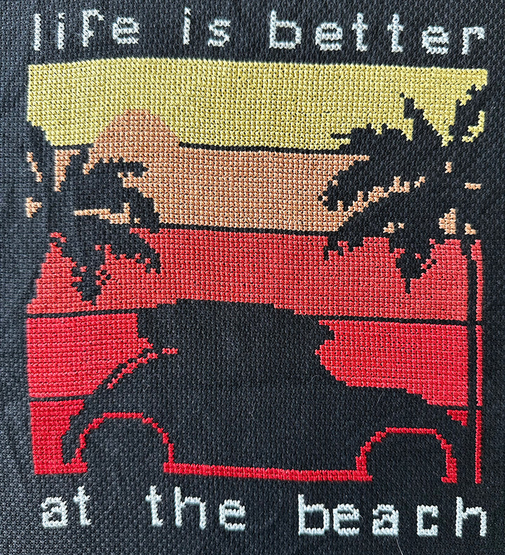 At The Beach: Counted Cross Stitch Pattern and Kit