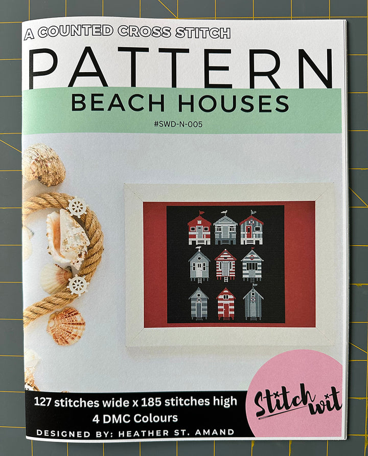 Beach Houses: Counted Cross Stitch Pattern and Kit