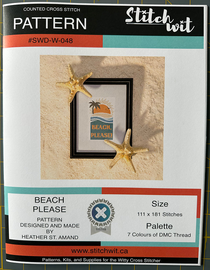 Beach Please: Counted Cross Stitch Pattern and Kit