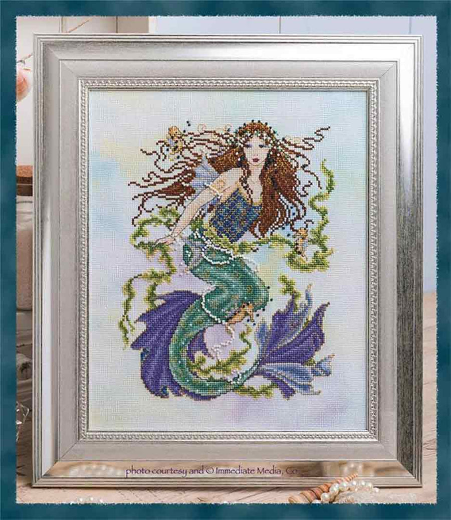 A stitched preview of the counted cross stitch pattern Belle De Mer by Joan A Elliott