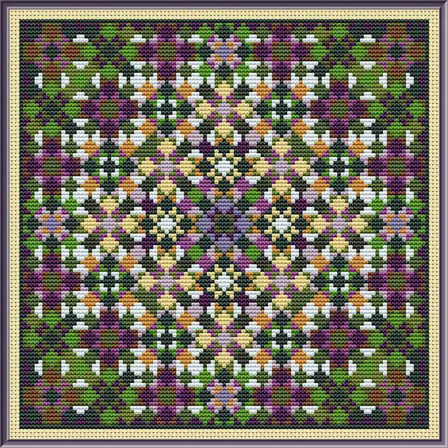 A stitched preview of the counted cross stitch pattern Beltaine by Carolyn Manning Designs
