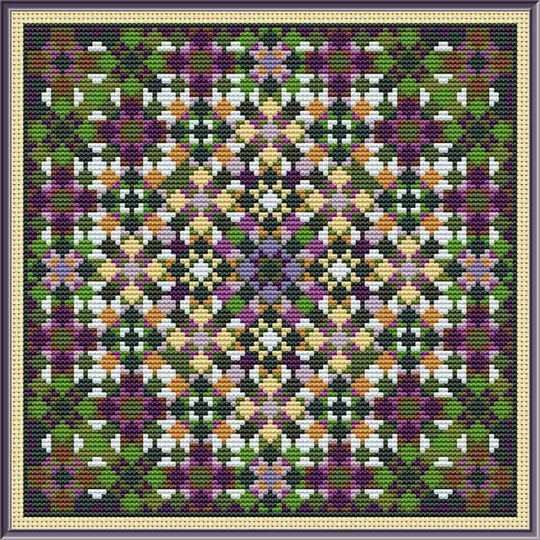 A stitched preview of the counted cross stitch pattern Beltaine by Carolyn Manning Designs