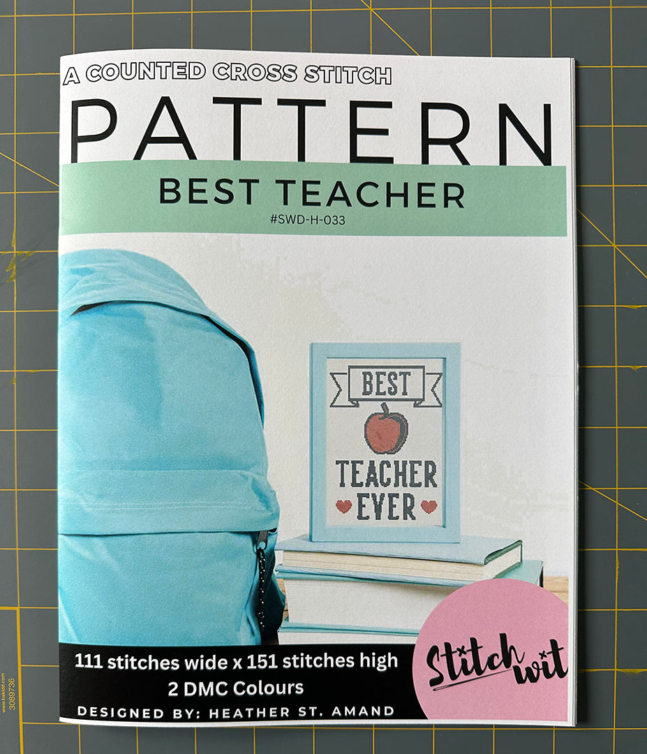 Best Teacher: Counted Cross Stitch Pattern and Kit