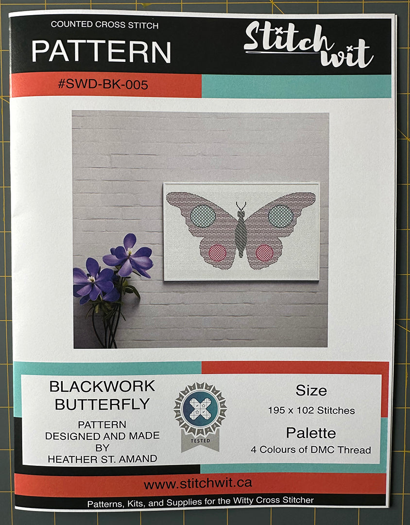 Blackwork Butterfly: Counted Cross Stitch Pattern