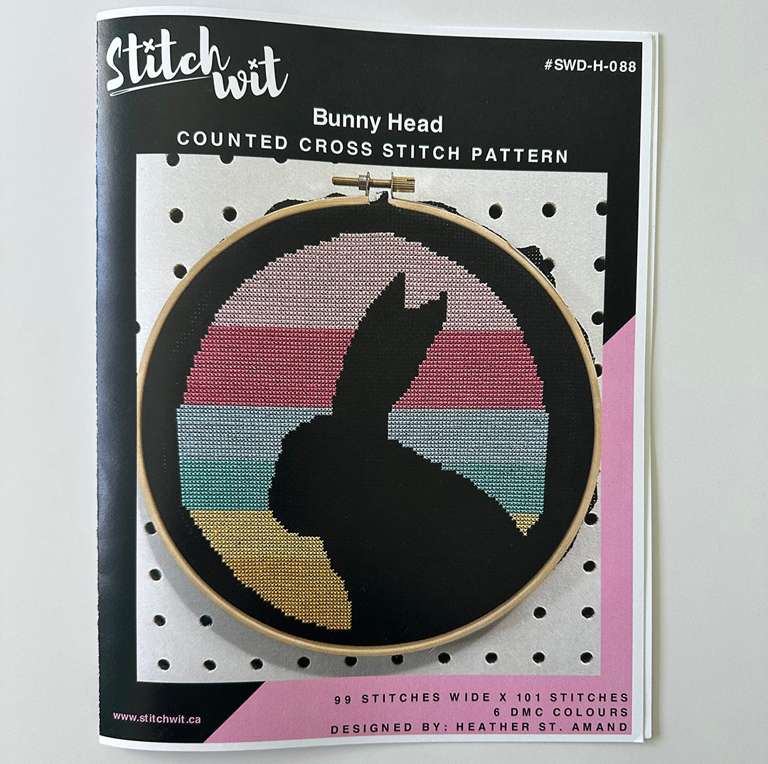 Bunny Head: Counted Cross Stitch Pattern and Kit
