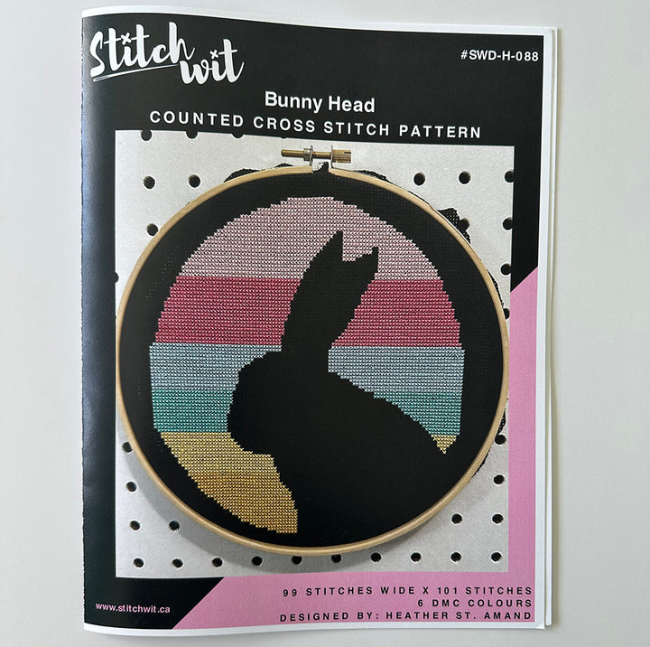 Bunny Head: Counted Cross Stitch Pattern and Kit