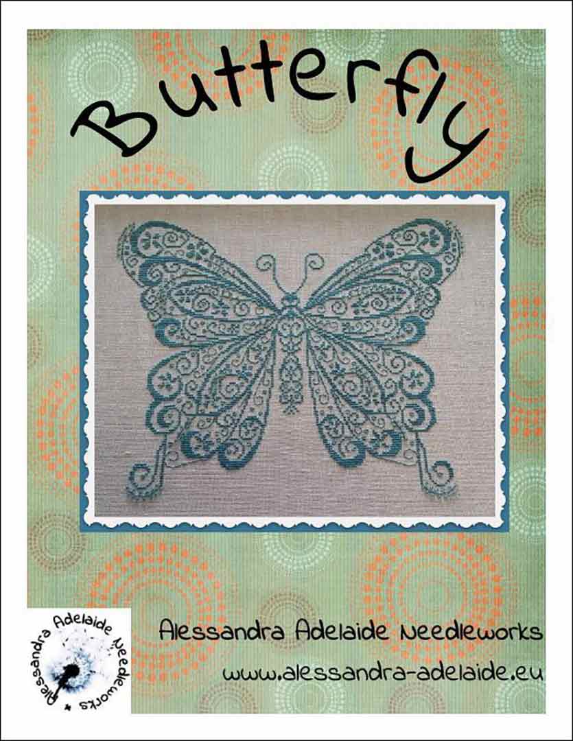 An image of the cover of the counted cross stitch pattern Butterfly by Alessandra Adelaide