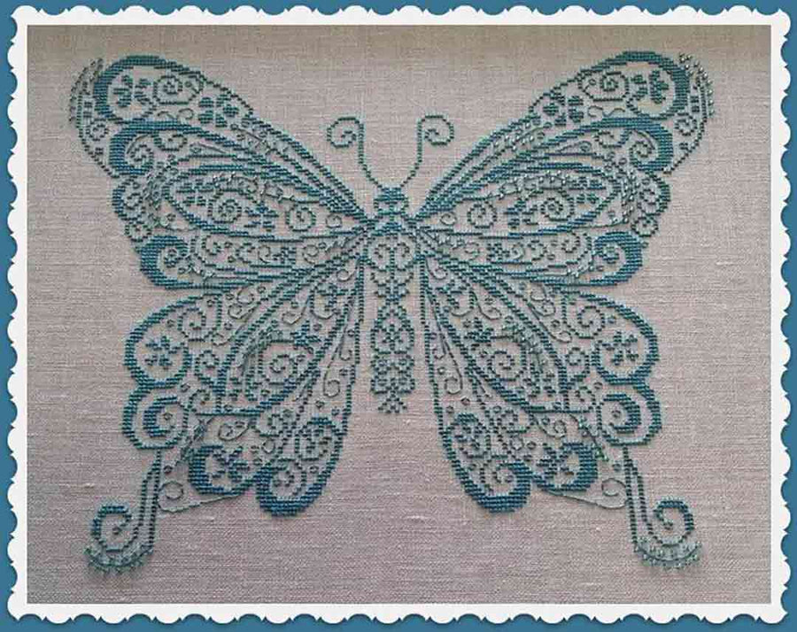 A stitched preview of the counted cross stitch pattern Butterfly by Alessandra Adelaide