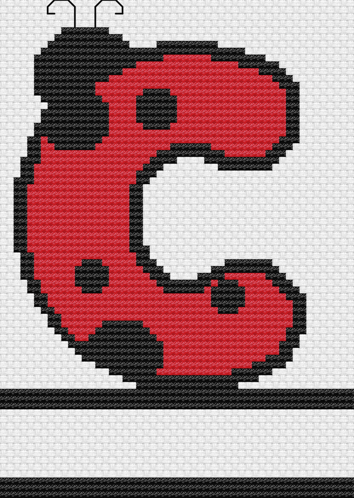 Ladybug Monograms: Counted Cross Stitch Pattern