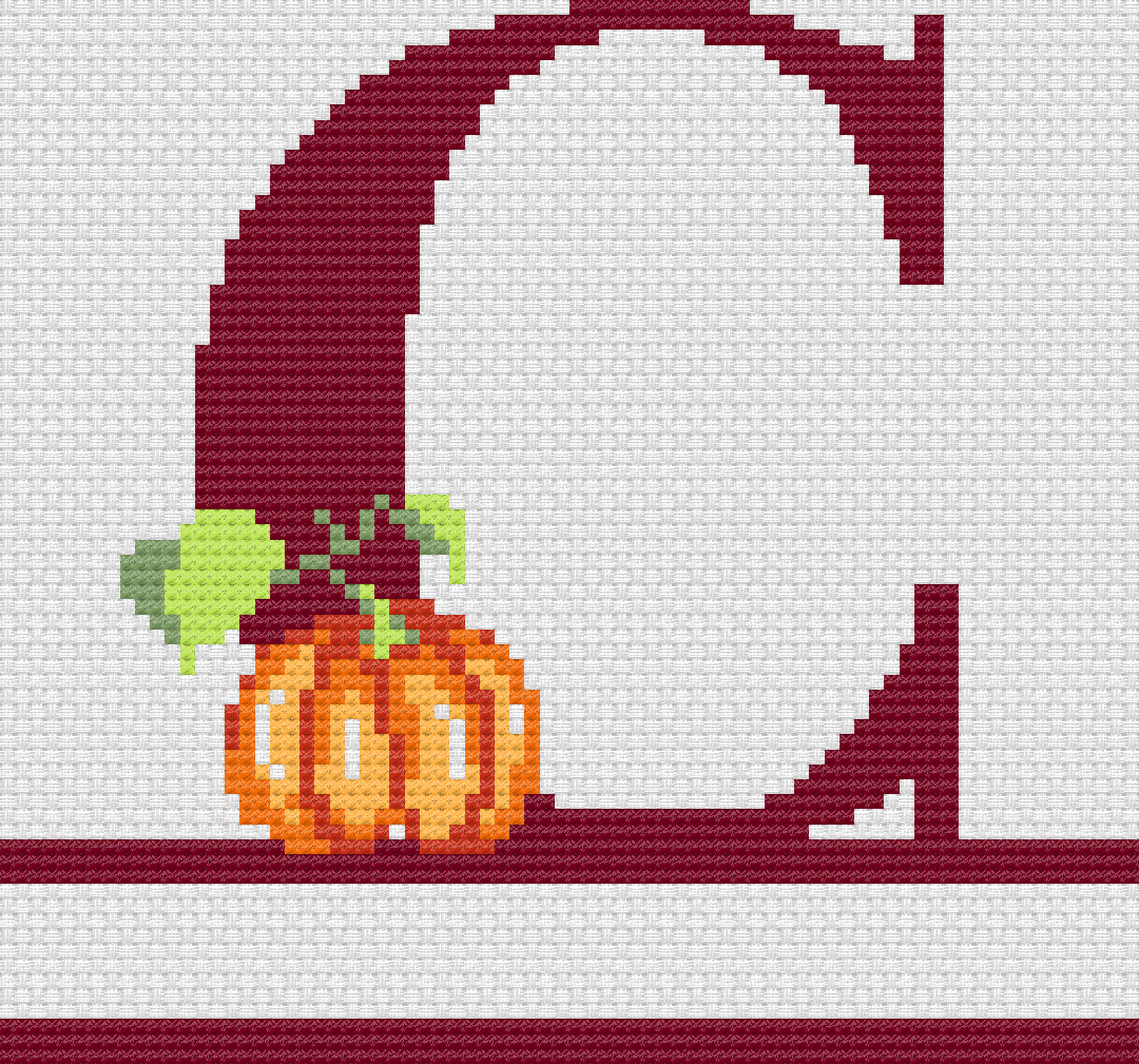 Pumpkin Monograms: Counted Cross Stitch Pattern