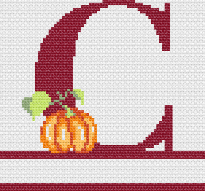 Pumpkin Monograms: Counted Cross Stitch Pattern