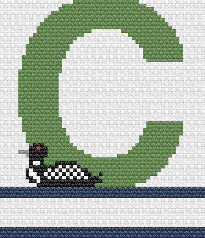 Loon Monograms: Counted Cross Stitch Pattern