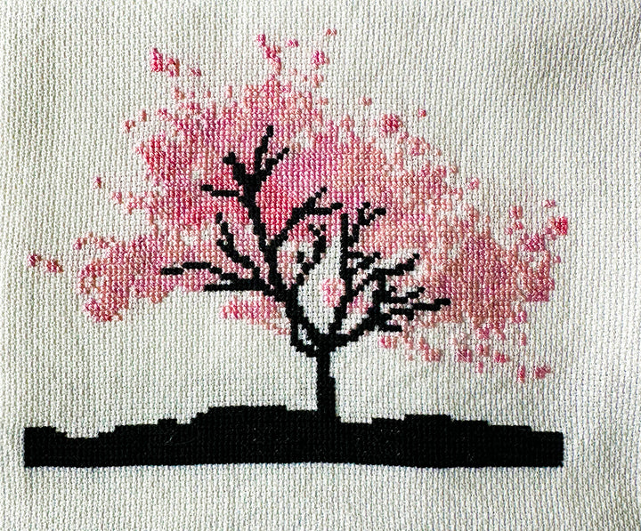 Cherry Blossom: Counted Cross Stitch Pattern and Kit