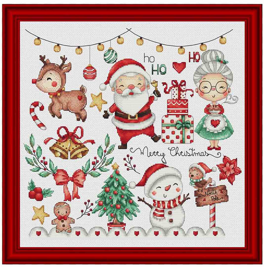 A stitched preview of the counted cross stitch pattern Christmas Scenes by Les Petites Croix De Lucie