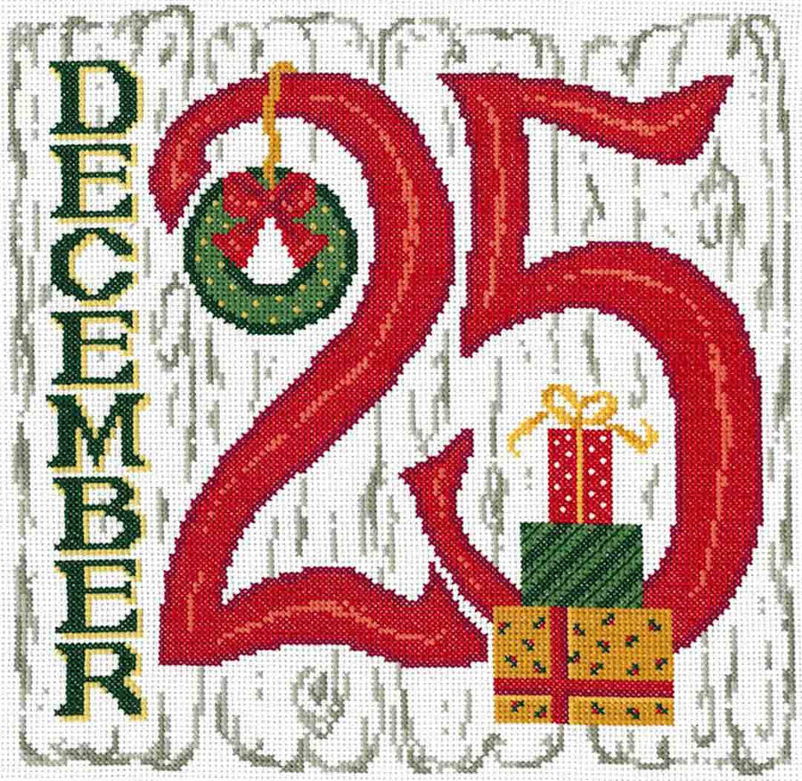 A stitched preview of the counted cross stitch pattern December 25th by Ursula Michael