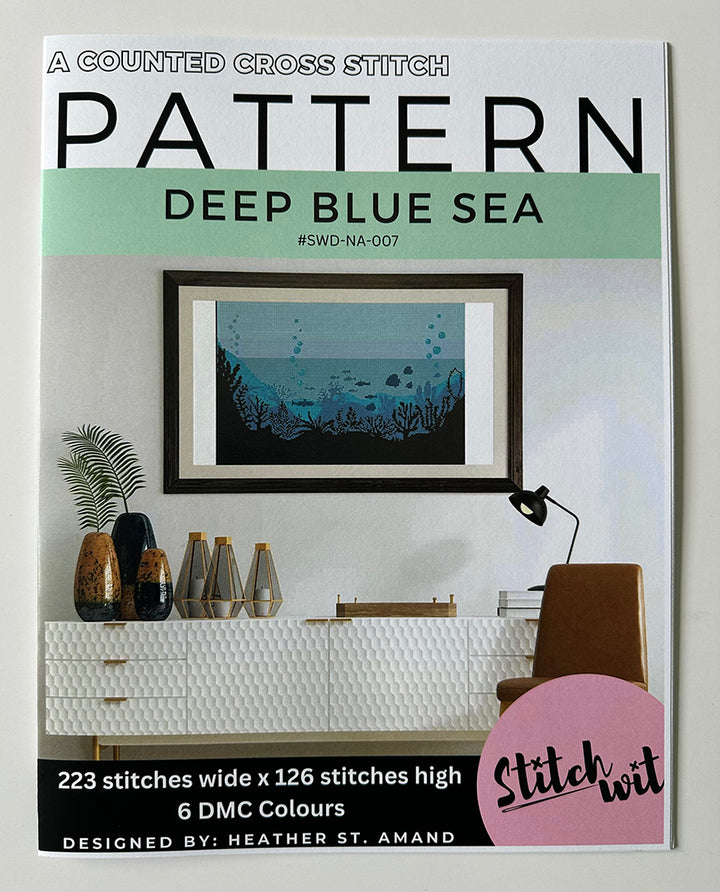Deep Blue Sea: Counted Cross Stitch Pattern and Kit