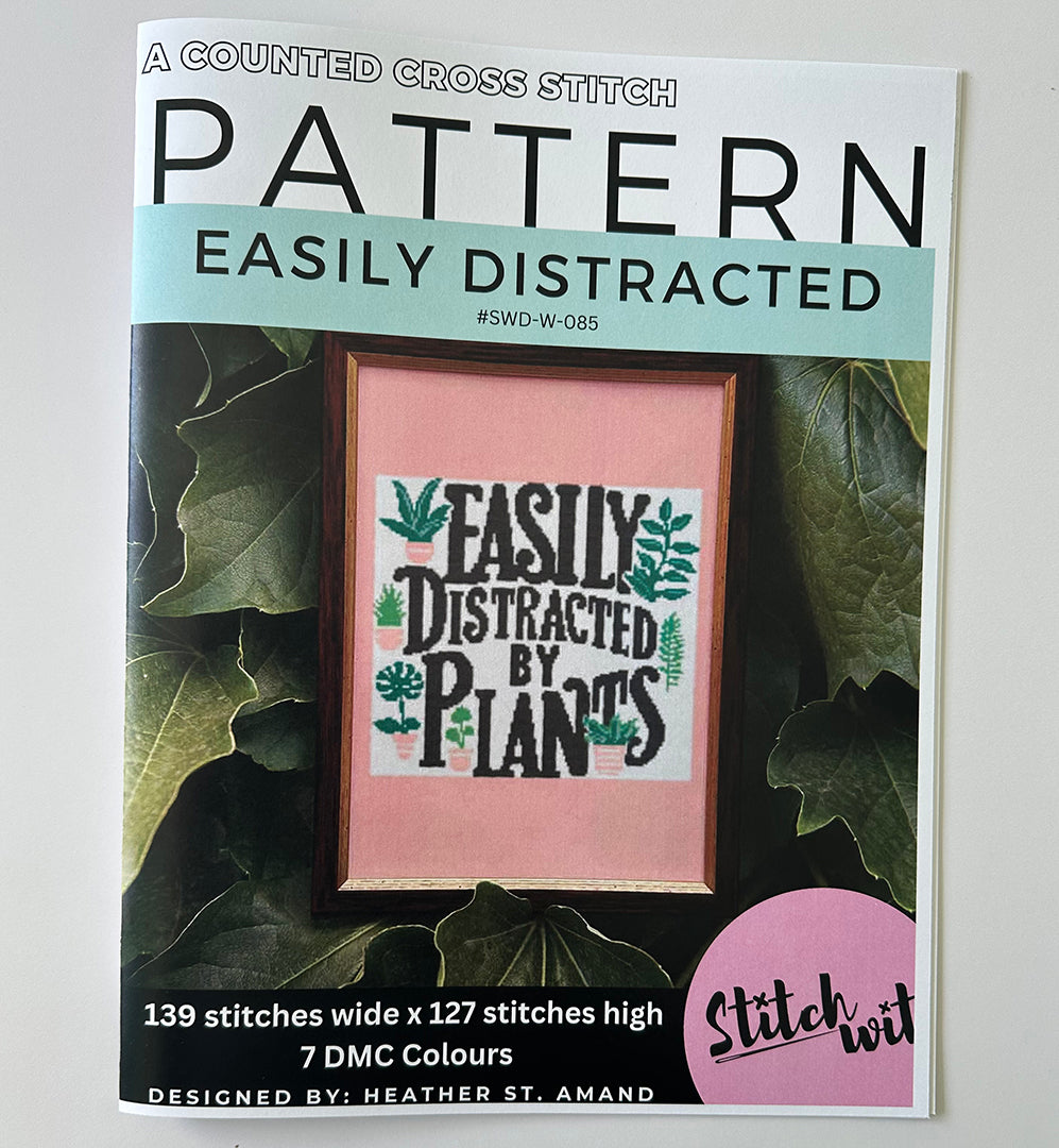 Easily Distracted: Counted Cross Stitch Pattern and Kit