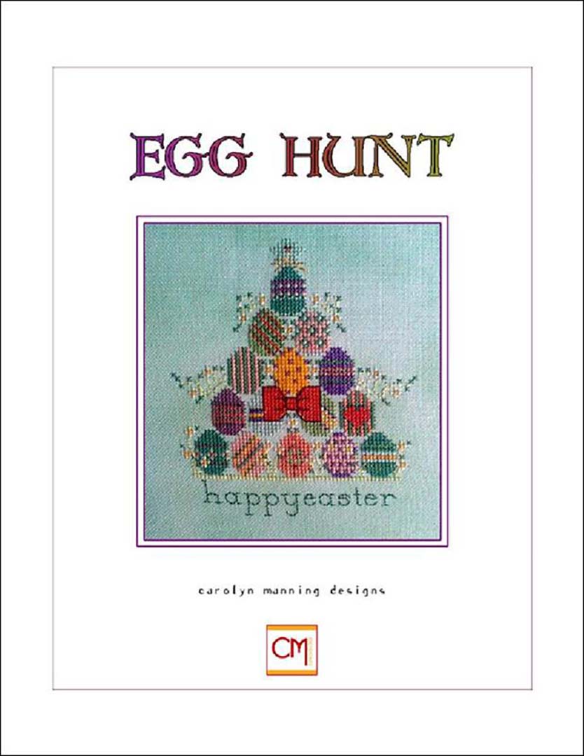 A stitched preview of the counted cross stitch pattern Egg Hunt by Carolyn Manning Designs